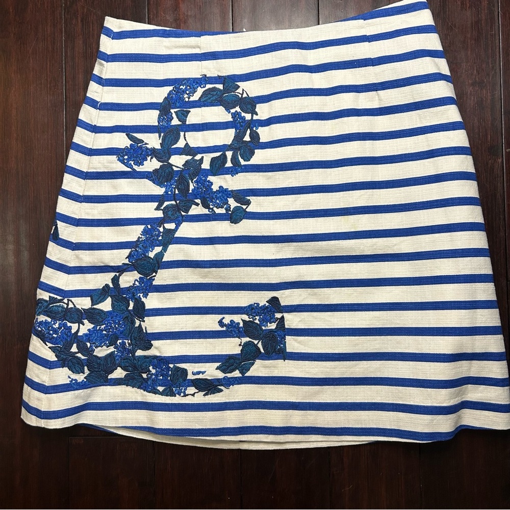 Boden size 10 Nautical White and Blue Anchor Skirt - Picture 1 of 4
